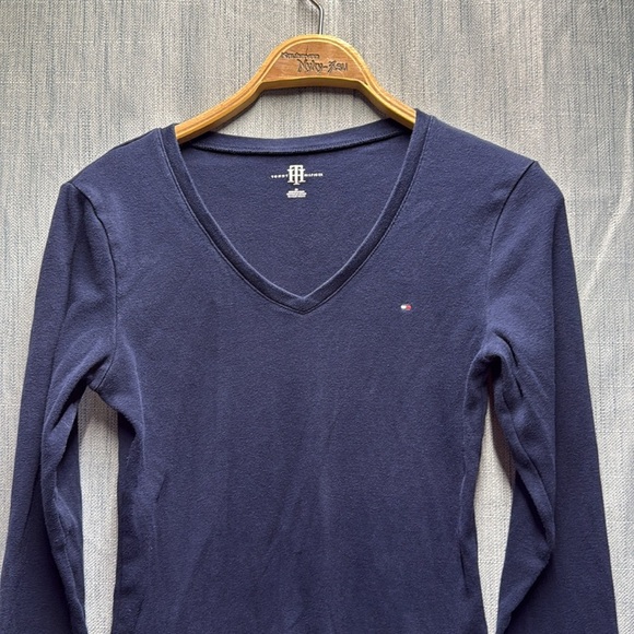 Tommy Hilfiger Navy Long Sleeve Top size medium - Picture 3 of 8